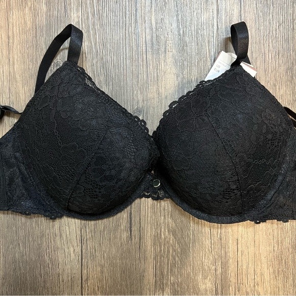 NWT H&M Black Lace Push Up Bra With Adjustable Straps Size 34D - Picture 5 of 9